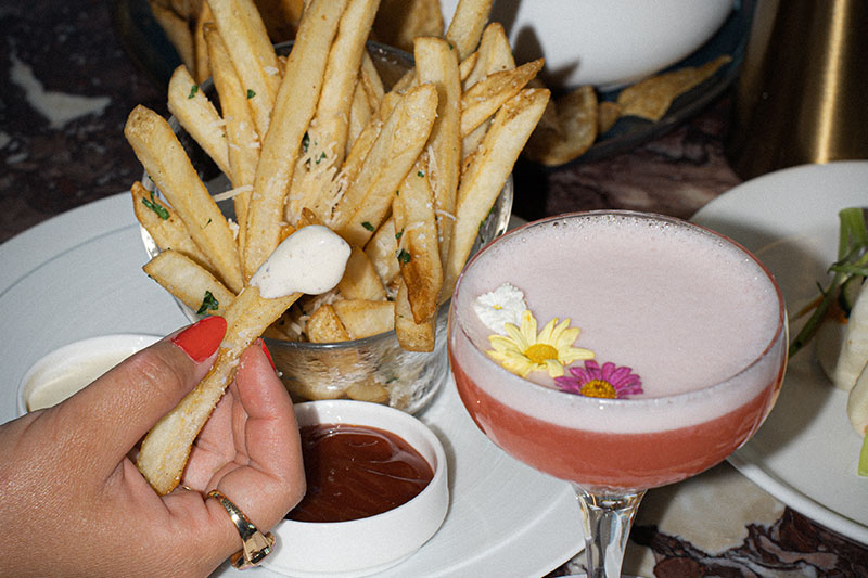 astrea french fries and cocktail